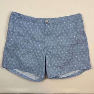 Peter Millar Mens Swim Trunks Shorts Blue Floral Print Elastic Waist XL